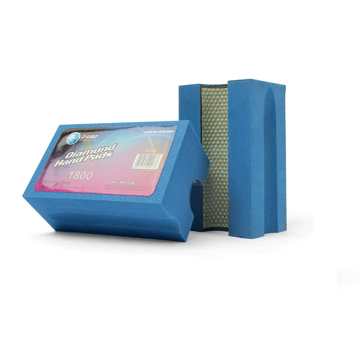 Boxonly Sanding Blocks Polishing Grinding Block 1800 Grits V20 Diamond Polishing Hand Pads Block for Granite Marble Glass Grinding