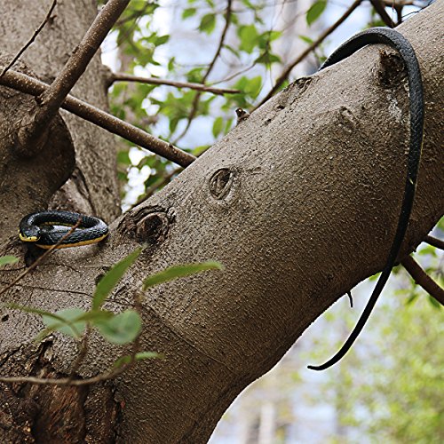 DE Realistic Rubber Black Mamba Snake Toy Garden Props 52 Inch Long,Set of 2