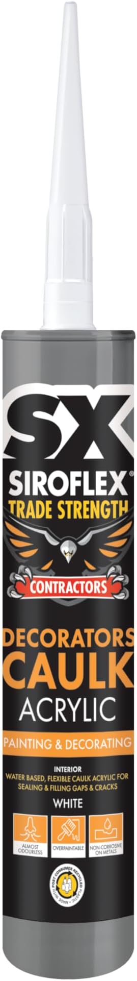 Siroflex SX Decorators Caulk White 300ml Flexible Acrylic Sealant