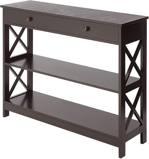 Amazon Com Convenience Concepts Oxford 1 Drawer Console Table Espresso Furniture Decor