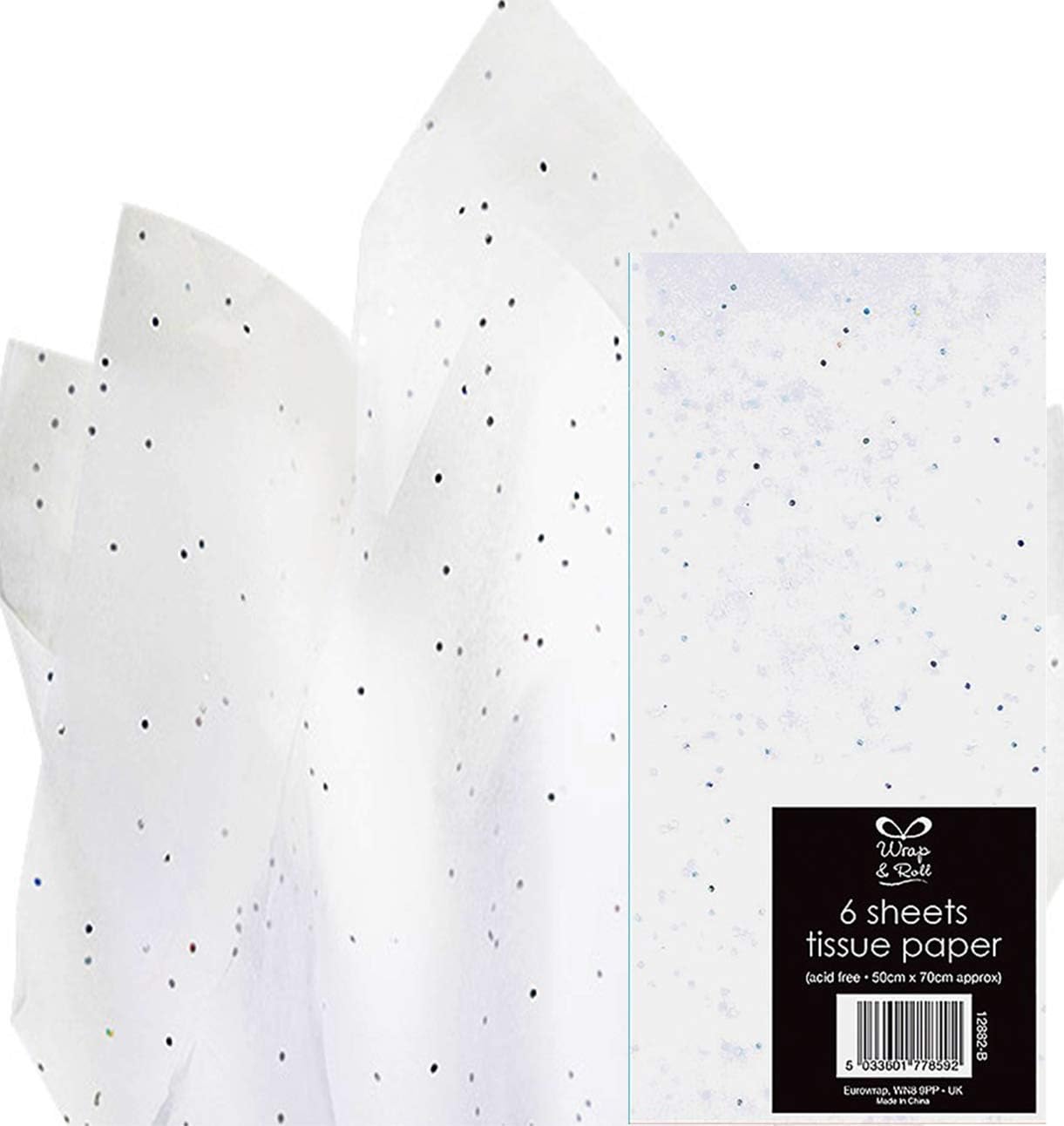 6 Sheets Glitter Tissue Paper 50x70cm (WHITE) Amazon.co.uk Kitchen & Home