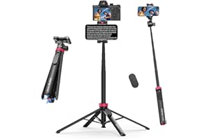 [𝟐𝟎𝟐𝟔 𝐍𝐞𝐰 𝐕𝐞𝐫𝐬𝐢𝐨𝐧] ULANZI MT44B Camera Tripod 59'' Auto Open Phone Stand Dual Positon 360° Ball Head Extendable