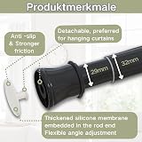 Venwemong Shower Curtain Rod 190-360 cm Telescopic 32 mm Black view 2