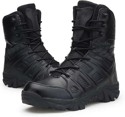 black suede tactical boots