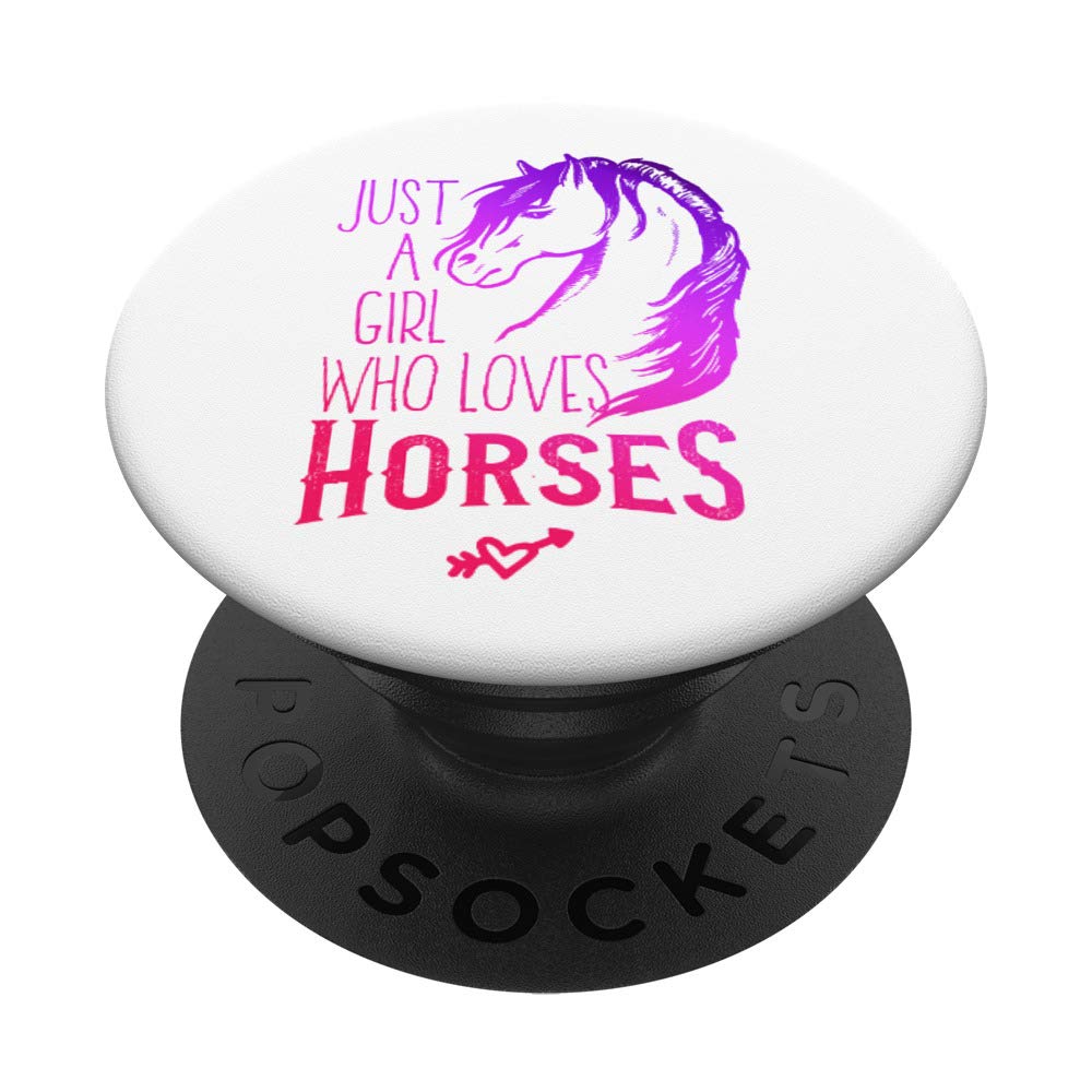 Just a Girl who loves Horses - Horse Riding Girls Gift PopSockets PopGrip: Swappable Grip for Phones & Tablets