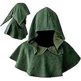 DAZCOS Multicolor Medieval Cowl Hat Sturdy Faux Suede Pagan Cosplay Accessory for Christmas Halloween
