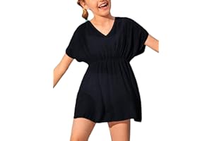 Fommykin Girls Swimwear Cover Ups Kids Beach Bathing Suit Coverups Cute Sweet Bikini Swimsuit Tunic Dress