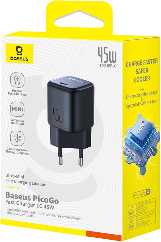 PicoGo USB C Ladegerät, 45W USB C Netzteil PD 3.0 PPS Schnellladegerät Kompatibel mit iPhone 17/17Pro/16/16 Pro Max/15-12, Galaxy S24 Ultra, Pixel, iPad Pro/Air, Steam Deck