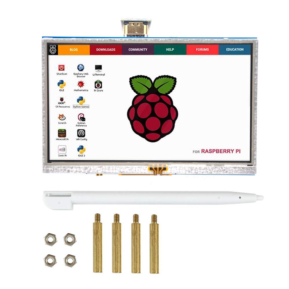 Photo 1 of Padarsey 5 inch Touch Screen 800x480 TFT LCD Display HDMI Interface Supports Raspberry Pi 4 Black, Banana Pi Windows 10 8 7