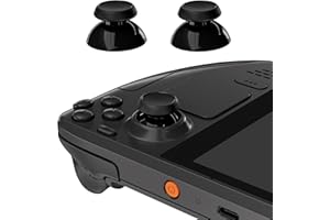 eXtremeRate Replacement Thumbsticks for Steam Deck LCD, Custom Analog Stick Joysticks Repair Kit for Steam Deck OLED Handheld Console with Original Touch Sensing, Anti-Slip Texture Grip - Black