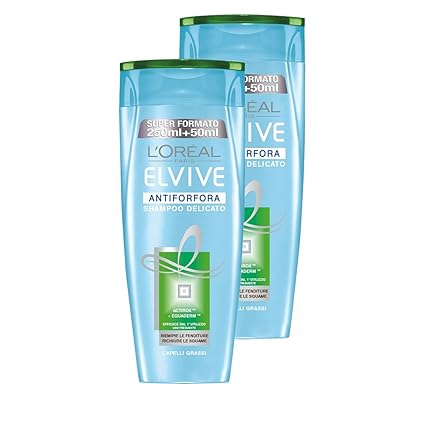 L 'Oréal Paris Elvive ANTI-SCHUPPEN-SHAMPOO empfindliche für öliges Haar, 3 Packungen von 2 x 300 ml, insgesamt: 1800 ml