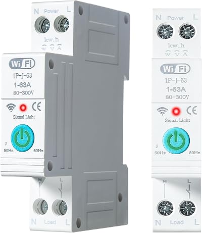 Jadeshay Smart WiFi Switch 1P 63A DIN Rail Energy Meter Tuya App Remote Control