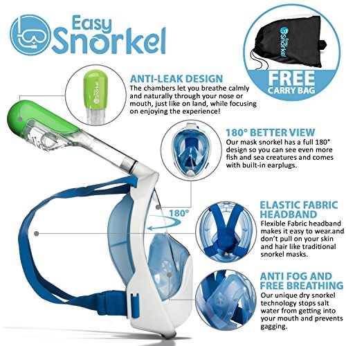 Easy Snorkel Full Face Snorkeling Mask 180 Panoramic View for