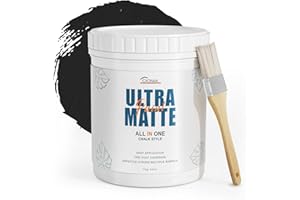 CIONIA Chalk Style Paint - Ultra Matte Paint for Furniture, Home Decor, Crafts - Eco-Friendly - All-in-One -(32 OZ,Charcoal Black)
