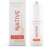 Native Brightening Facial Serum Contains Naturally Derived Ingredients | Hydrating Serum with Vitamin C and Niacinamide, Vitamin B3, Revitalize and Repair Your Skin, Fragrance-Free, 30ml, 1 fl oz