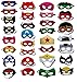 Fieston Express- 32 Pieces Super Hero Masks for Kids - For Boys and Girls - Perfect Party Favors - Assorted Styles and Colors - 3mm Thickness