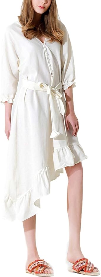 white linen dress amazon