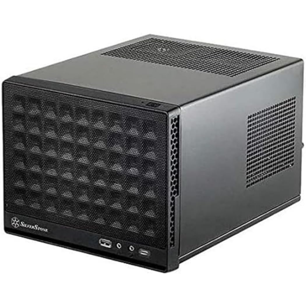 SilverStone SST-SG13B-C - Sugo Mini-ITX Compact Computer Cube Case, Mesh Front Panel, USB Type C connector on I/O port, black