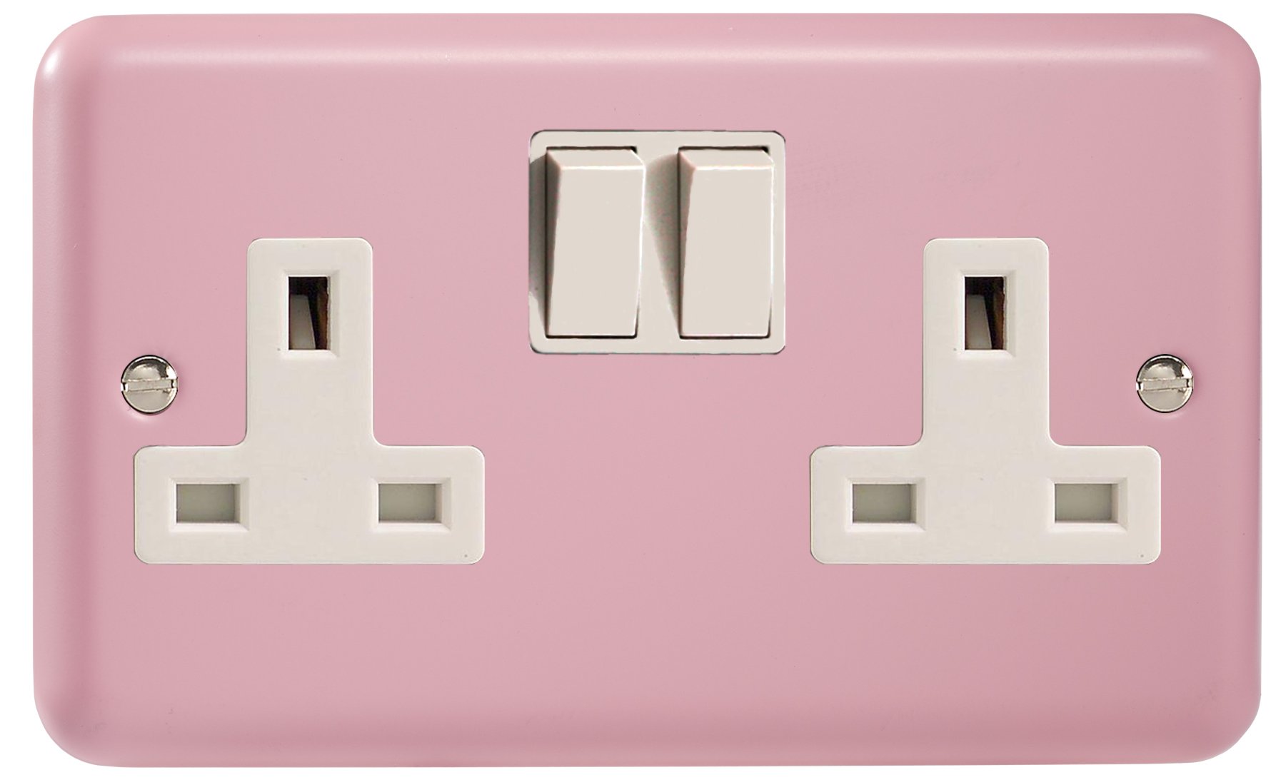 Varilight 2-Gang 13A Double Pole Switched Socket Rose Pink