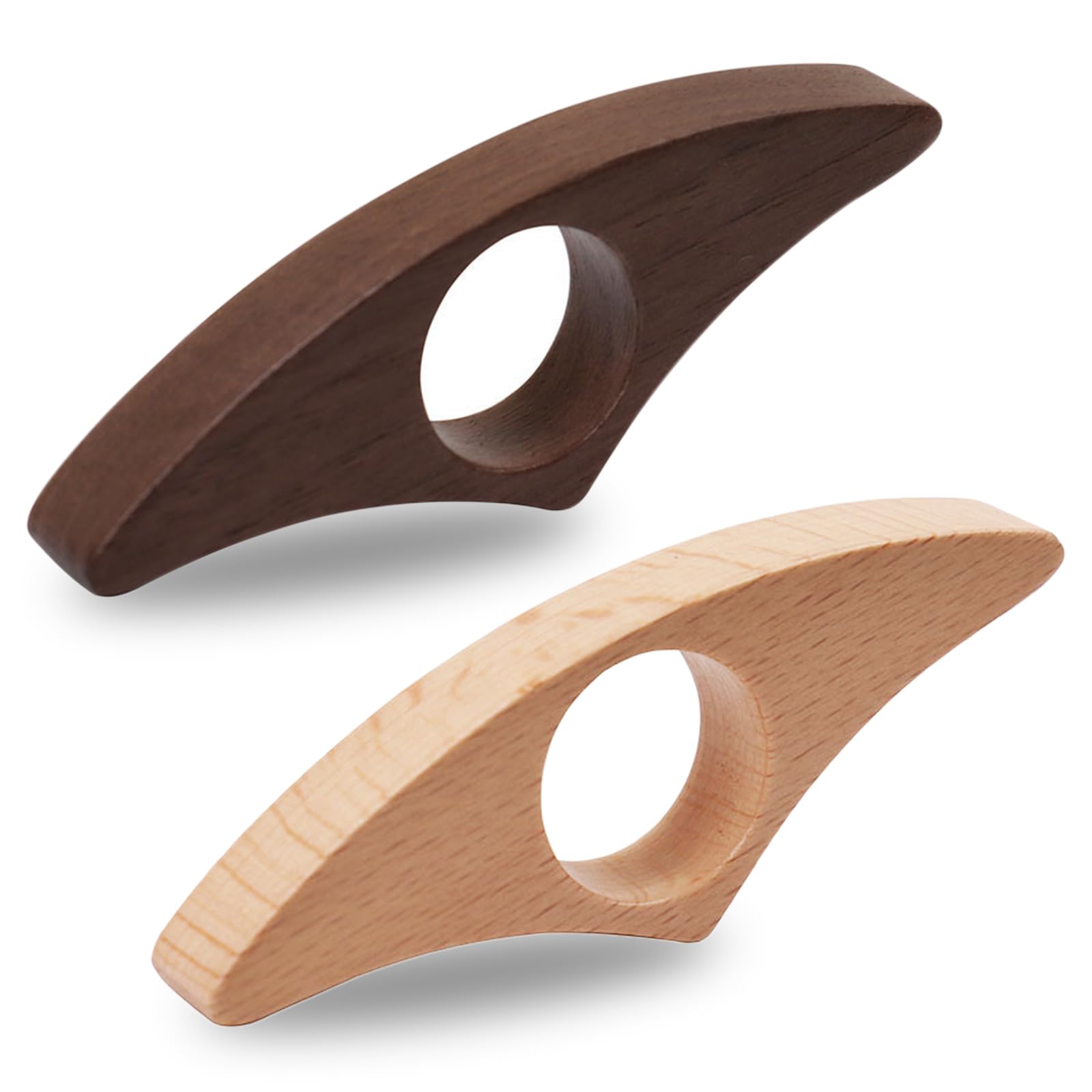 Wooden Thumb Book Page Holder, 2PCS Handmade Bookmark Wooden Opener Thumb Book Holder for Reading Ring for Readers Lovers Bookworm