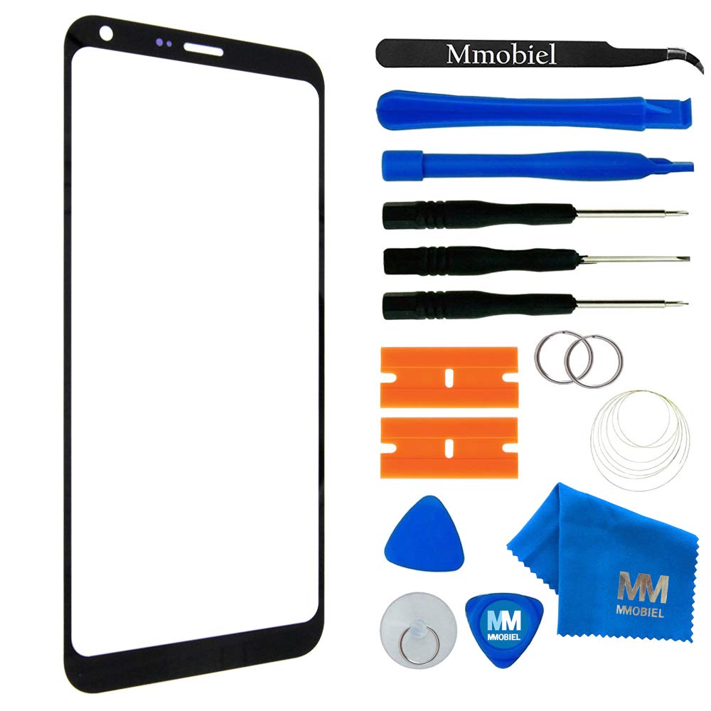 MMOBIEL Front Glass Repair Kit Compatible with LG Q6-5.5 inch 2017 - Lens Screen Replacement Repair Kit - Incl. Toolkit - Black