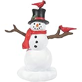Department 56 Accessories for Village Collections Cardinals on Christmas Snowman Figurine, 3.375 Inch, Multicolor
