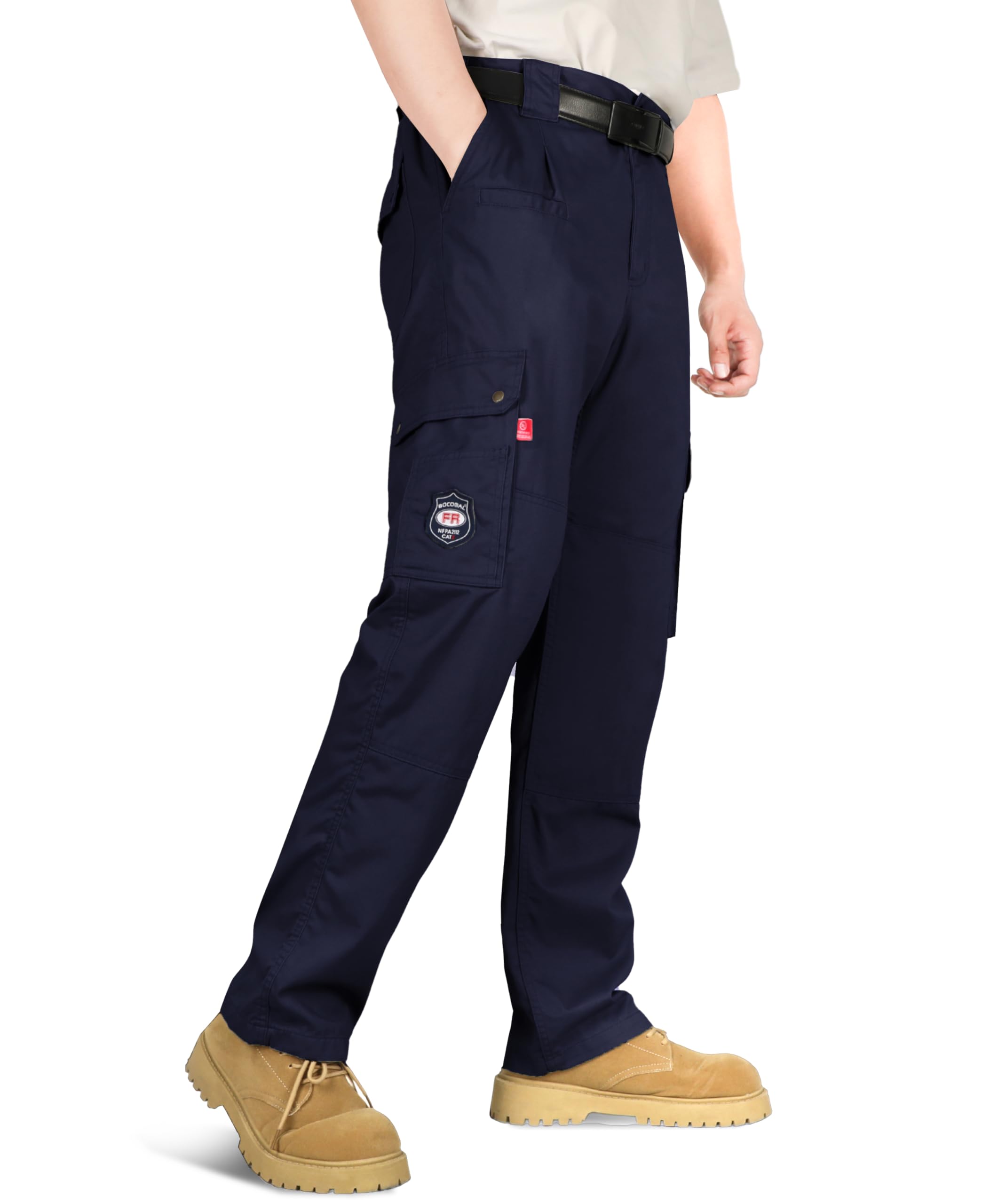 Photo 1 of BOCOMAL FR Pants for Men Cargo Flame Resistant Pants(2112&CAT2) 100% C 7.5oz Utility Fire Resistant Pants Navy 42-30