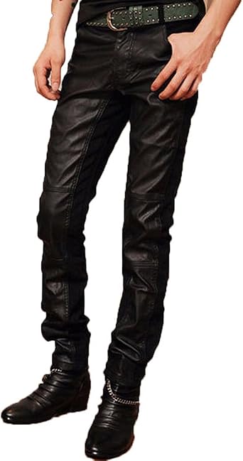 mens faux leather pants amazon