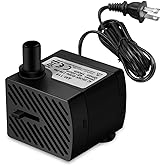 DOMICA 3W 50GPH Mini Submersible Water Pump, Small Fountain Pump for Pond, Aquariums, Fish Tank, Tabletop Fountain, Pet Fountain, Indoor or Outdoor Fountain (AC Powered)
