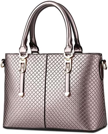 Hydne Women's Fashionable Elegant Buckle Tote Bags Top Handle Handbag(Coffee)