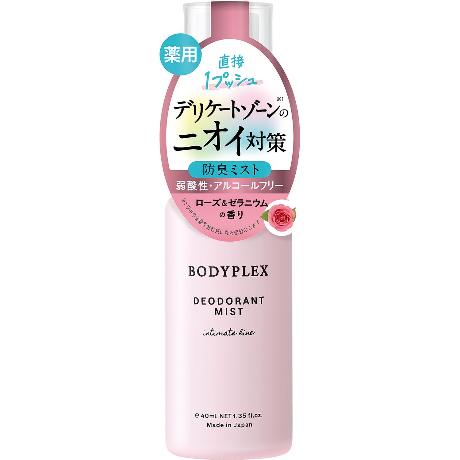 ボディプレックス 薬用デオドラントミスト [ローズ&ゼラニウムの香り] 40ml商品画像