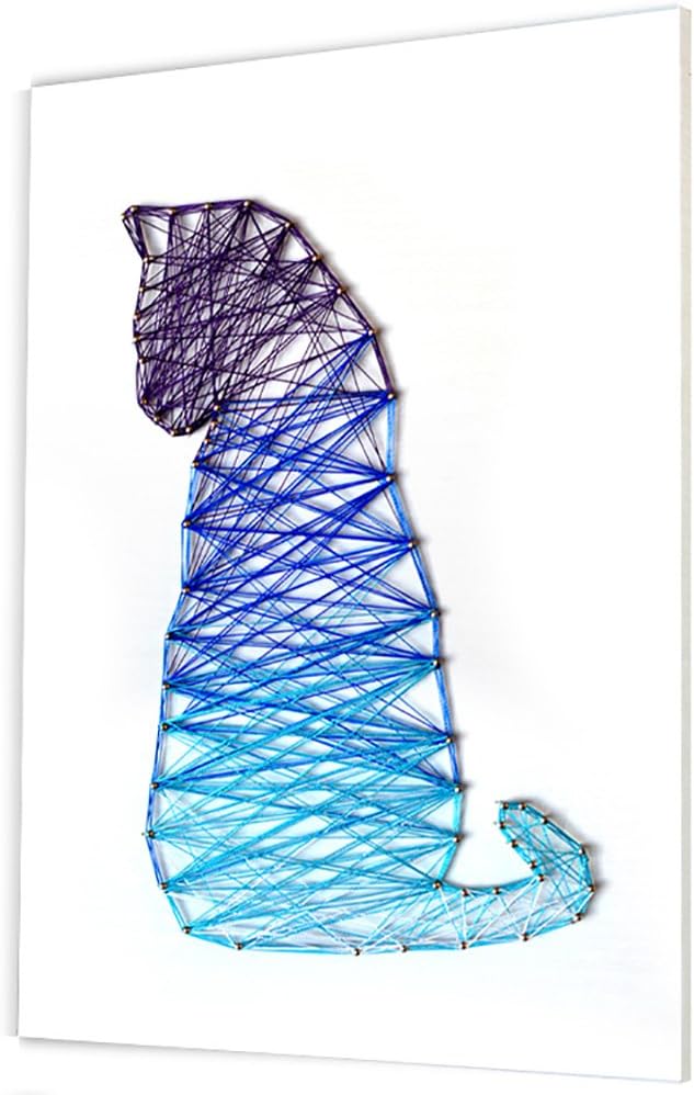 Electric Magic String Art Cat Home Decoration DIY Thread Winding Drawing Wood Stereoscopic Decorative Painting 25X30