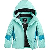 GEMYSE Girls Winter Jackets Waterproof Windpoof Ski Snow Jacket Warm Quilted Coats Kids Outerwear with Hood