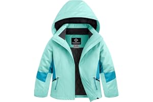 GEMYSE Girls Winter Jackets Waterproof Windpoof Ski Snow Jacket Warm Quilted Coats Kids Outerwear with Hood