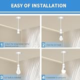 Caldarax White E27 Pendant Light Fitting 6in Ceiling Rose 150mm view 7