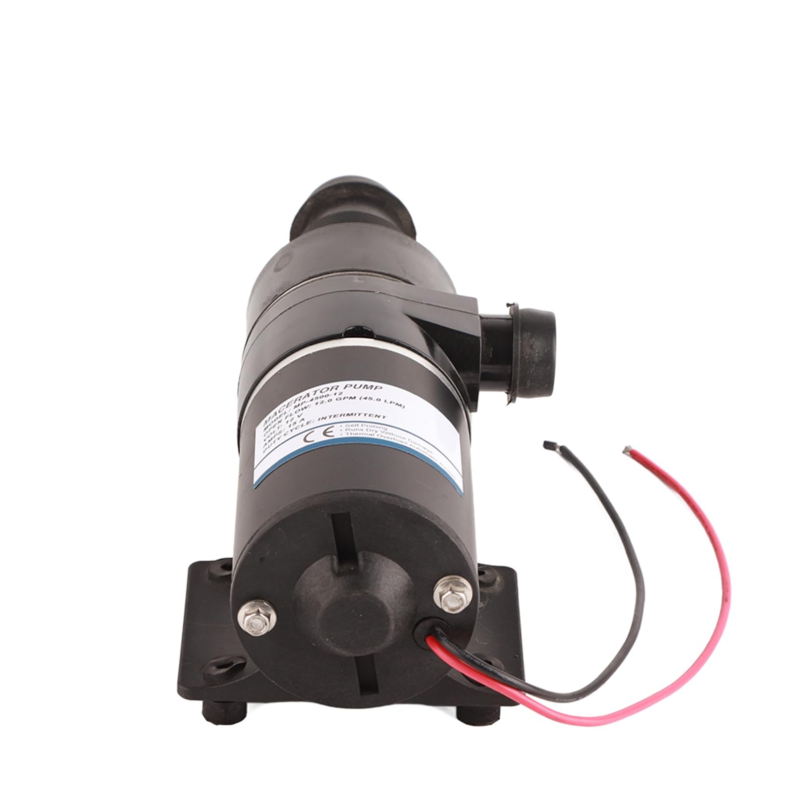 Self Priming Macerator Waste Pump Marine Yacht Boat DC Sewage Pump with Stainless Steel Cutter 30 Gallon Holding Evacuation Under 3 Minutes Duty Chopper Run Dry