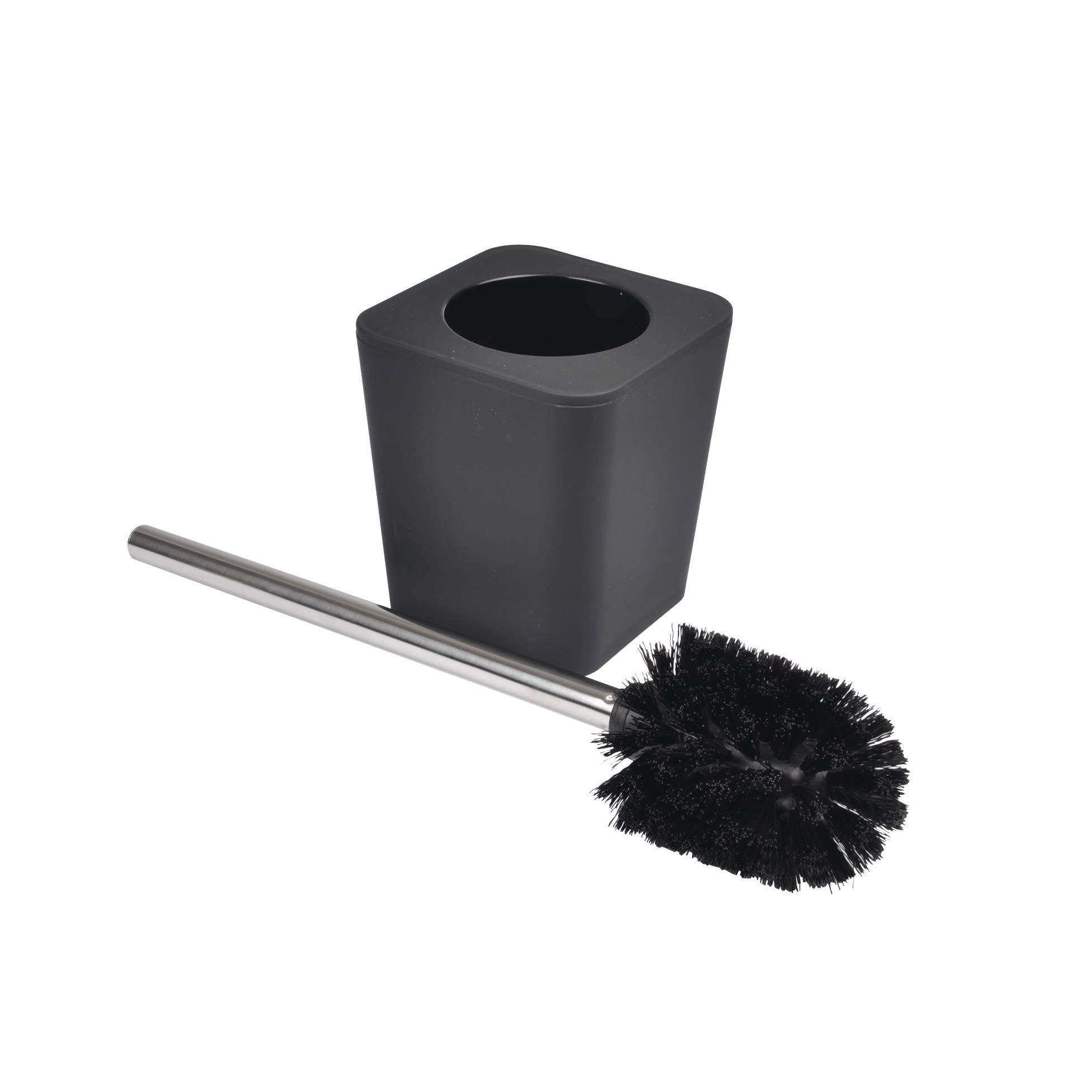 Douceur d'Intérieur Soft Touch Toilet Brush Holder, 11.5 x 11.5 x 5.5 cm black