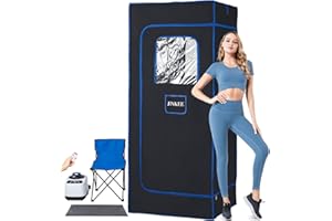 JINKEE Portable Steam Sauna, Portable Sauna for Home, Sauna Tent Sauna Box with 3L 1000W Steamer, Remote Control, Timer, Folding Chair, Mat