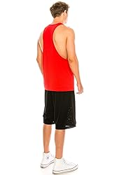 Unisex Workout Deep Cut Racer Back Muscle Red Tank