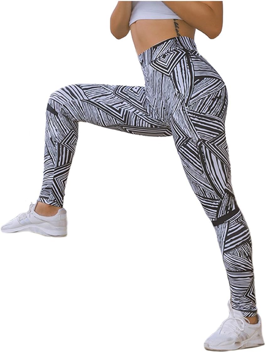 striped yoga pants black and white