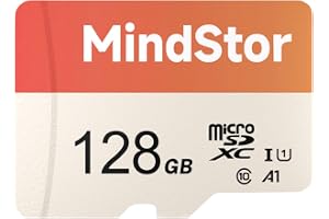 MindStor 128GB Micro SD Card with Adapter,U1, A1,Read Speed Up to 90MB/s, HD 1080P Video Loop Recording Support,Micro SDXC Memory Card for Security Camera, Dash Cam