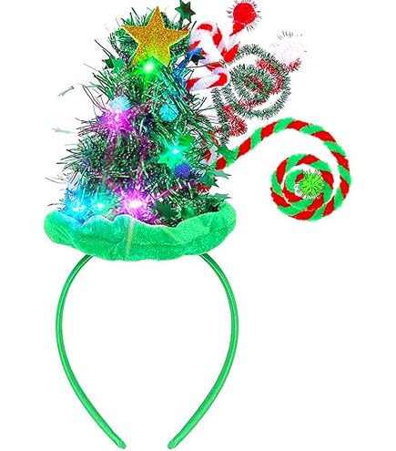 1322 12 Pcs Christmas Tree Headbands with Bells Star Springy Santa Xmas Amazon.com: Riceshoot 12 Pcs Christmas Tree Headbands with  main image 3