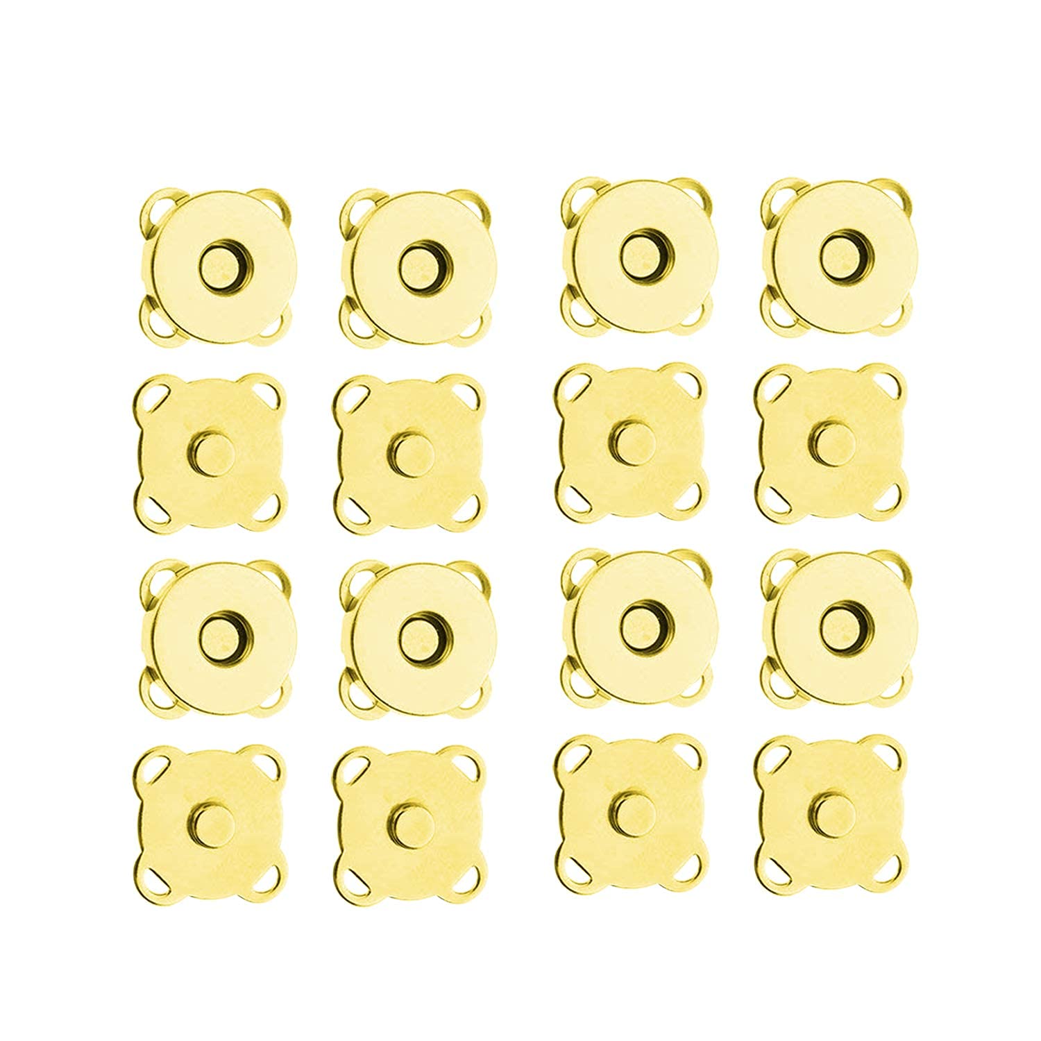 Trimming Shop Metal Clasps Magnetic Snap Fasteners Sewing Accessory for DIY Crafts, Clothing, Handbag, Leather Coat, Jacket, Purse Making (18mm, Gold, 10pcs)