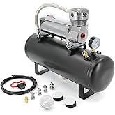 CNRAQR200PSI 12V Heavy Duty Air Train Horn/Air Ride Suspension Compressor with 2 Gallon (8 Liter) Train/Air Horn Tank