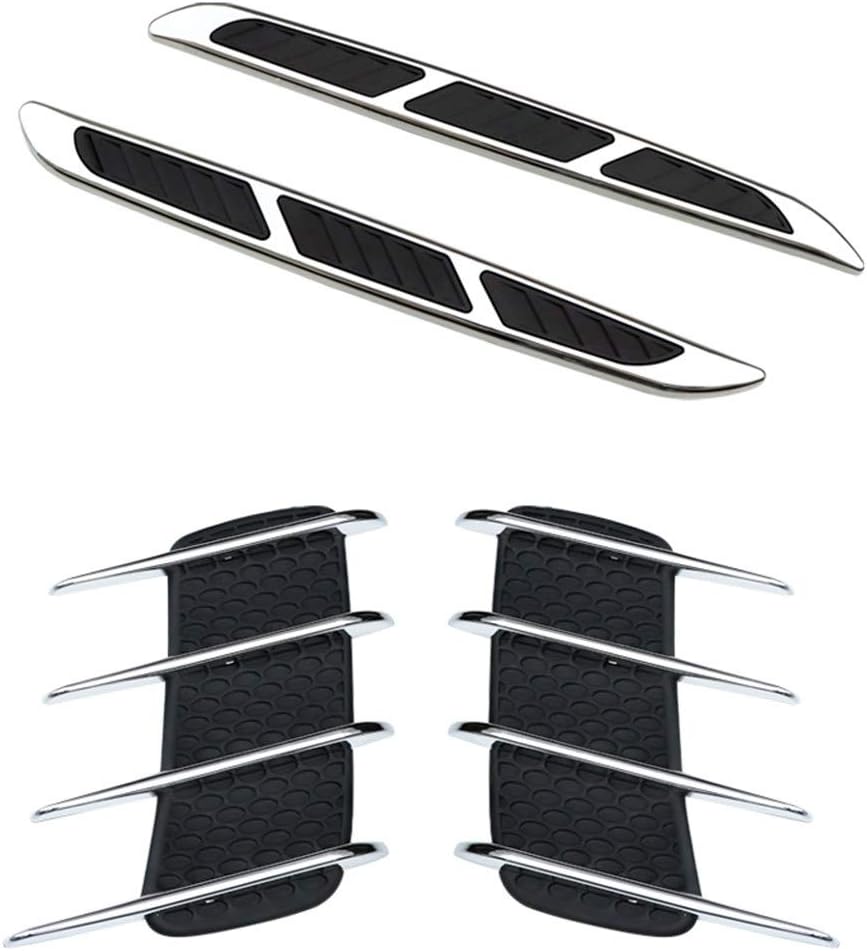 governingsoldiers Side Fender Vent Hood Scoop Decor Door Carbon Fibre Car Bonnet Air Intake Flow,White