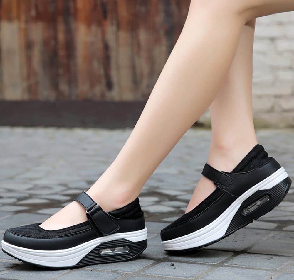 Odema Women's Mary Jane Platform Wedges Sneakers Black SizeUS5.5 - Image 5