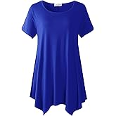 LARACE Short Sleeve Shirts for Womens Plus Size Tops Casual Summer Clothes Asymmetrical Tunic Blouses