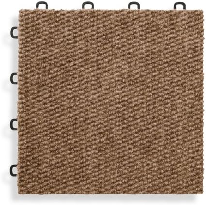 BlockTile Interlocking Carpet Tiles Premium, Tampico Brown, 20-Pack