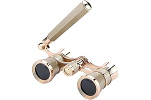 AouloveS Opera Glasses Binoculars 3 X 25 Compact and Lightweight with Built-in Foldable Theater Glasses, Adjustable Handle fo