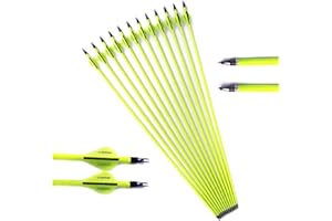 ACCMOS 12pc ID 6.2mm .244" Custom Length Carbon Arrows 22-33 Inch Spine 500 Target Practice & Hunting Arrow Rotatable Nock for Recurve Bow Compound Bow Adult Youth Shooting